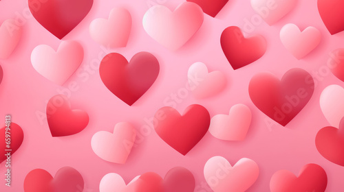 Love hearts seamless pattern for valentines day. Romantic background art collection. © ReneBot/Peopleimages - AI