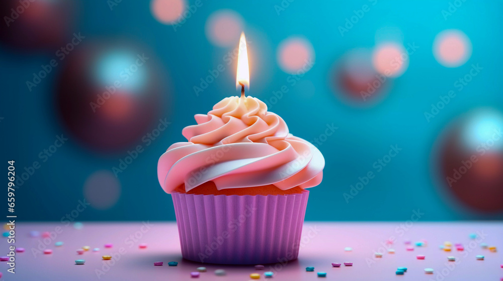 Birthday Delight: Happy Birthday Cake, Generative AI