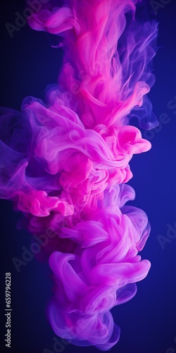 Cloudy smoke closeup, evaporates from bottle neck, blue purple and pink colors Generative AI © LayerAce.com