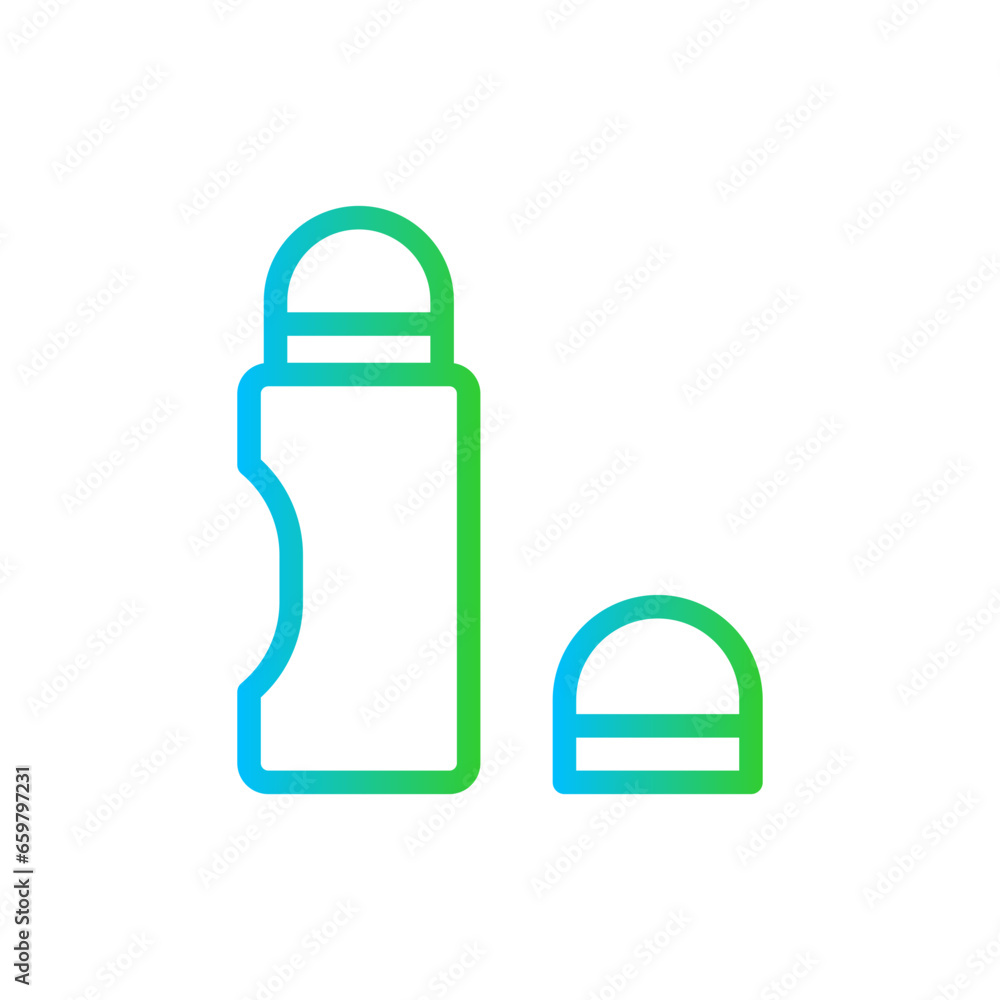 Deodorant skincare and beauty care icon with blue and green gradient outline style. deodorant, care, beauty, antiperspirant, hygiene, body, clean. Vector Illustration Deodorant skincare and beauty care icon with blue and green gradient outline style. deodorant, care, beauty, antiperspirant, hygiene, body, clean. Vector Illustration
