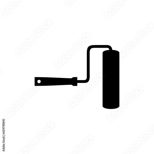 Paint Roller Silhouette, can use for Logo Gram, Pictogram, Apps, Art Illustration, Website or Graphic Design Element. Vector Illustration