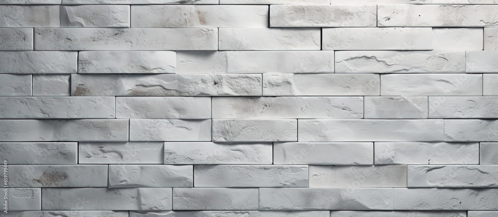 Fototapeta premium High resolution wallpaper or background featuring white and grey tile wall or brick texture