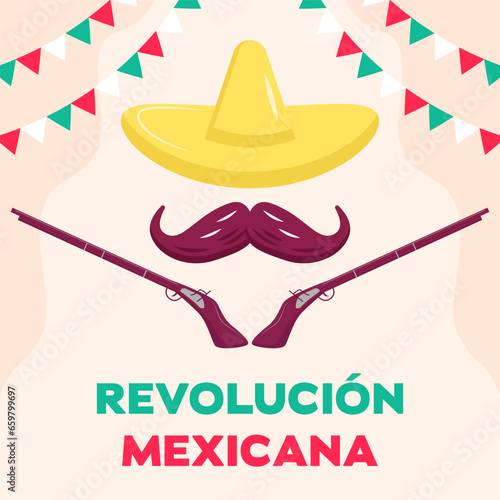 revolucion mexicana illustration design vector concept