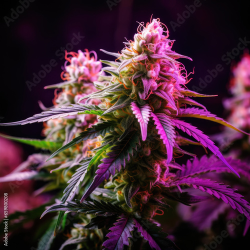 Sparkling Cannabis Buds with a Vibrant Background