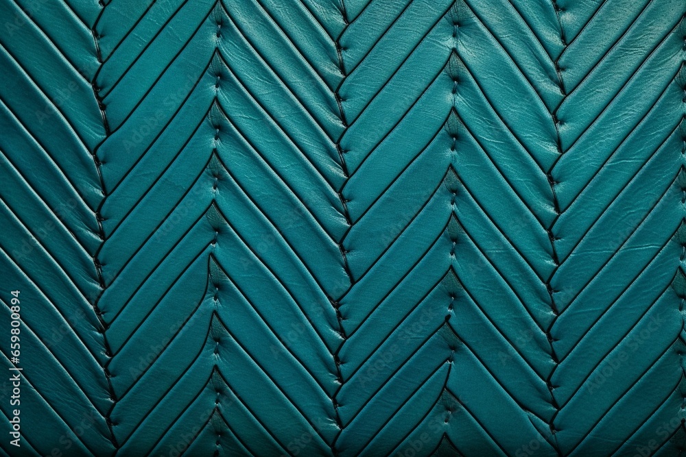 Turquoise Leather Texture with Arrow-Shaped Stitching Turquoise Leather Texture with Arrow-Shaped Stitching