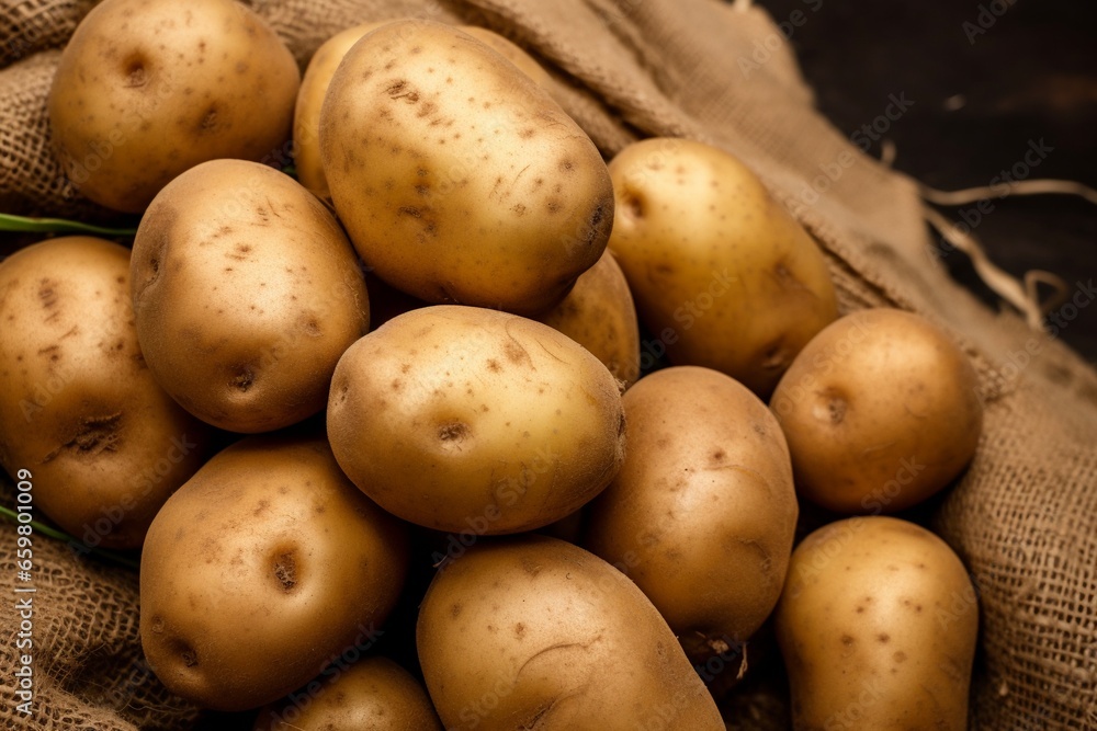 Close-Up of Fresh Organic Potato Texture Close-Up of Fresh Organic Potato Texture