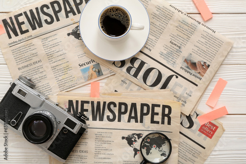 Morning newspapers, photo c...