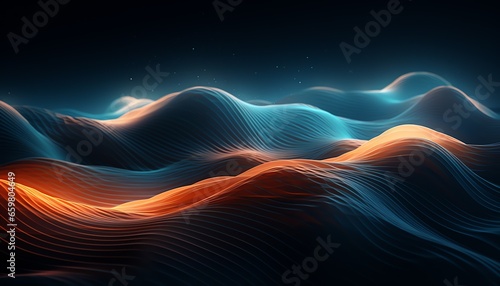 Otherworldly abstract wave futuristic background, Digital art background