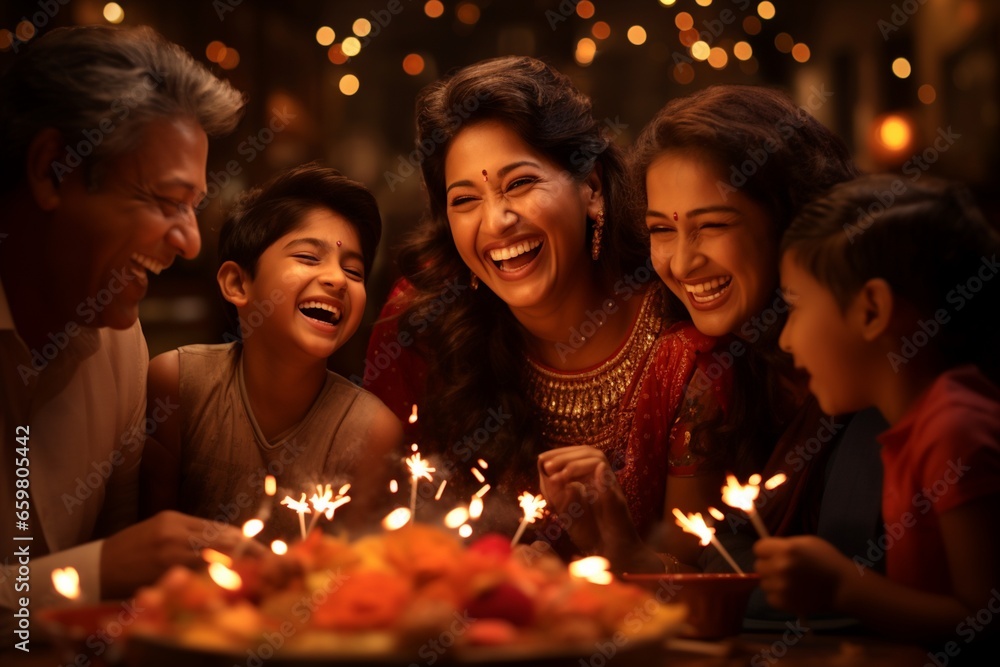 A Generative Artwork of Family Joy and Cultural Traditions, Created with Generative AI A Generative Artwork of Family Joy and Cultural Traditions, Created with Generative AI