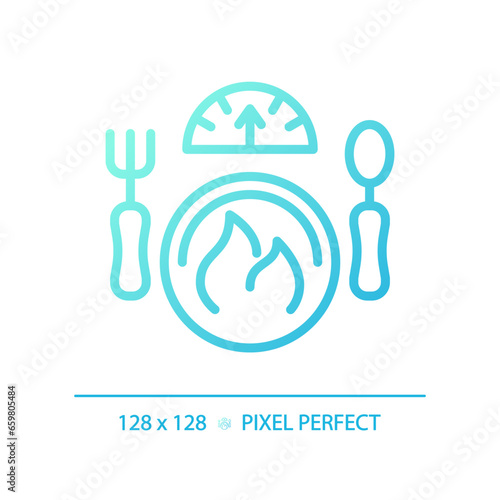2D pixel perfect gradient diet and weight icon, isolated blue vector, thin line illustration representing metabolic health.