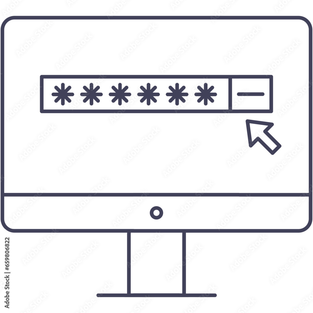 Password computer vector secure login flat icon Password computer vector secure login flat icon