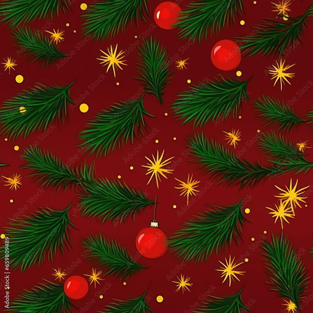 Christmas Seamless Pattern, Infinite Digital Paper, Generative AI Christmas Seamless Pattern, Infinite Digital Paper, Generative AI