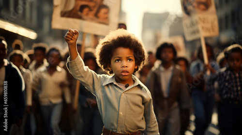 Calling for civil rights for black Child in America © EmmaStock