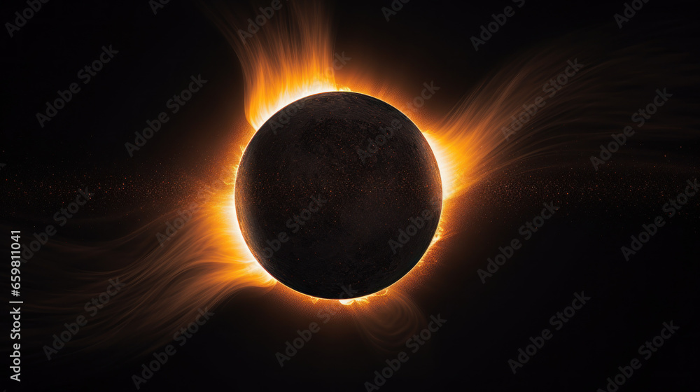 Obraz premium solar eclipse on white background