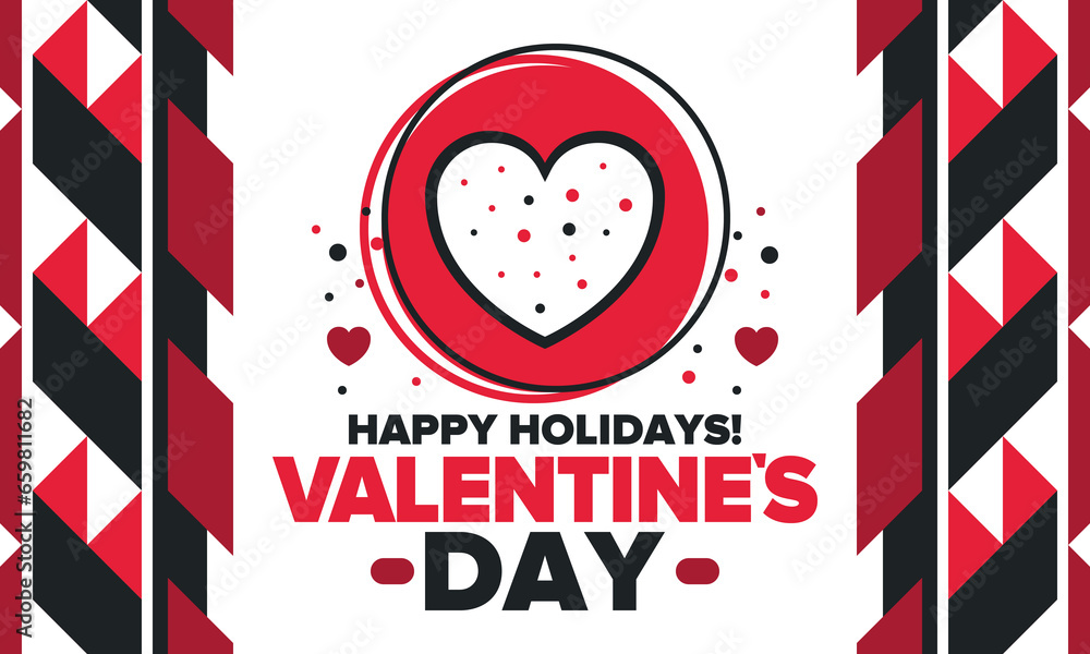 Happy Valentine`s Day. Celebrate annual in February 14. Romantic holiday for couple lovers. Valentines card with heart shape. Red and pink party design. Poster, card, banner and background. Vector Happy Valentine`s Day. Celebrate annual in February 14. Romantic holiday for couple lovers. Valentines card with heart shape. Red and pink party design. Poster, card, banner and background. Vector