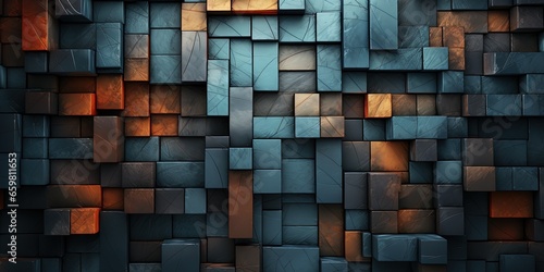 Darm metal steel plane stripe block brick abstract geometric shapes. Background texture pattern.