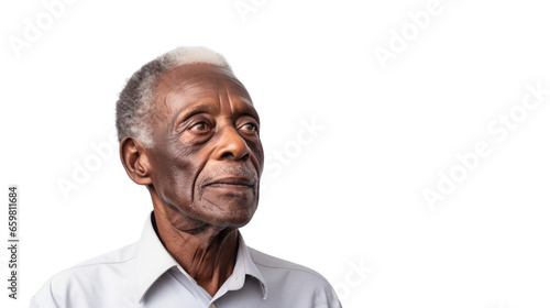 A black senior man in America, PNG File