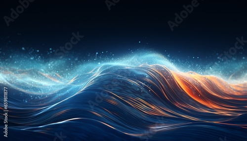 Digital artwork of intersecting waves  Desktop background