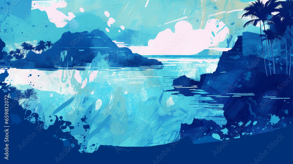 watercolor painting of the island watercolor painting of the island