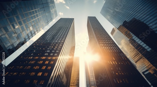 office building at sunset