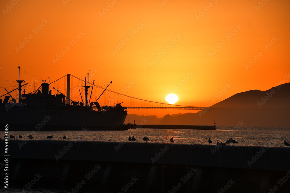 Obraz premium San Francisco | Golden Gate Bridge | Sundown