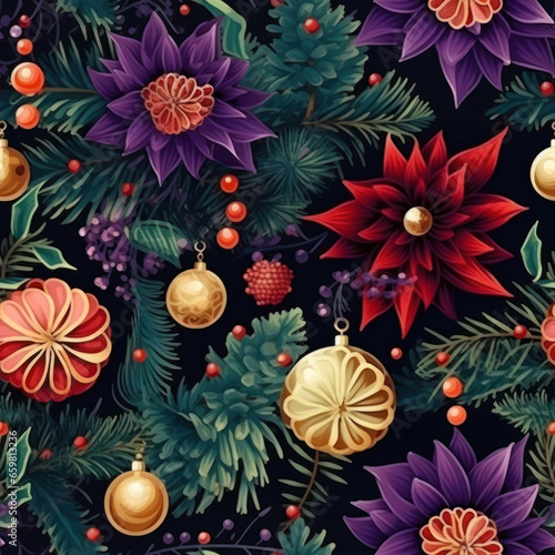 Christmas Seamless Pattern  Infinite Digital Paper  Generative AI