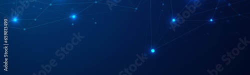 Blue Futuristic Technology LinkedIn Banner 