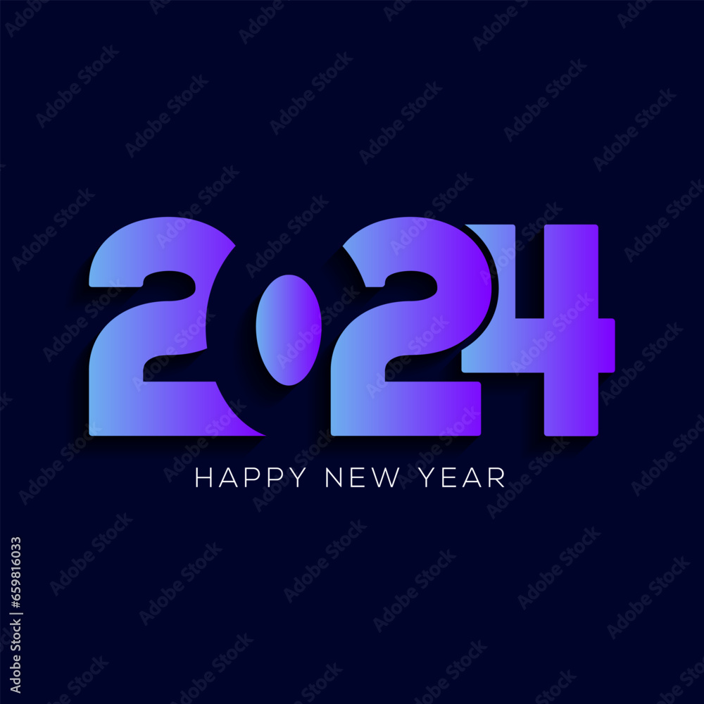 New Year logo. 2024 calendar design elements elegant contrast numbers layout. Happy new year 2024 logo design.