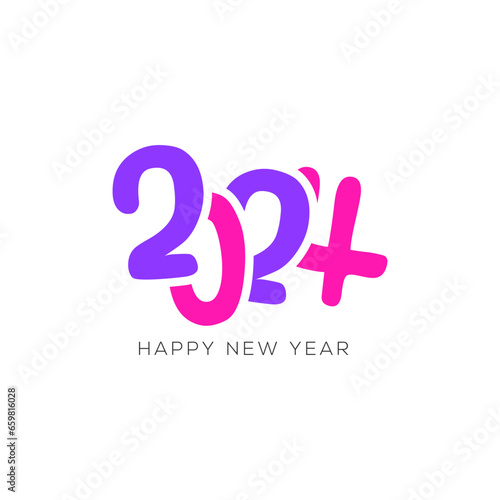 New Year logo. 2024 calendar design elements elegant contrast numbers layout. Happy new year 2024 logo design.