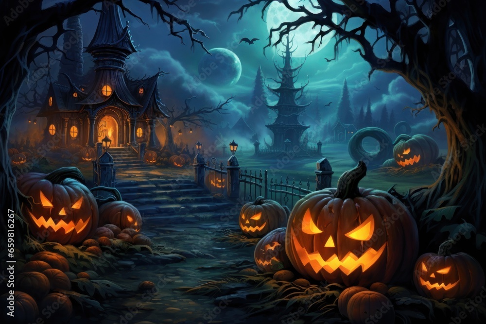 Halloween pumpkin patch harsh pumpkin haunted house