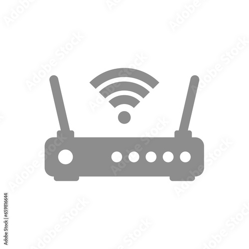 Internet router vector icon. Wi fi modem symbol.
