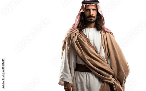 Arabian Traditional Attire Wide Angle Full Body Shot photo