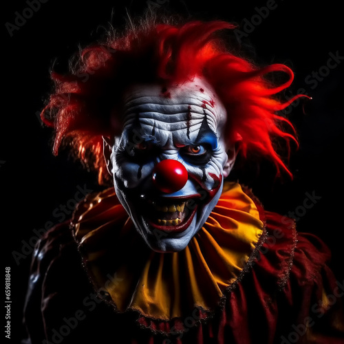 An evil and scary clown.