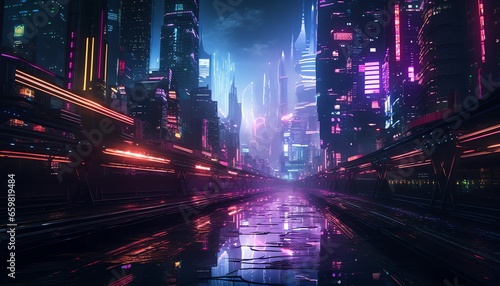 Futuristic a cyberpunk city  Desktop wallpaper