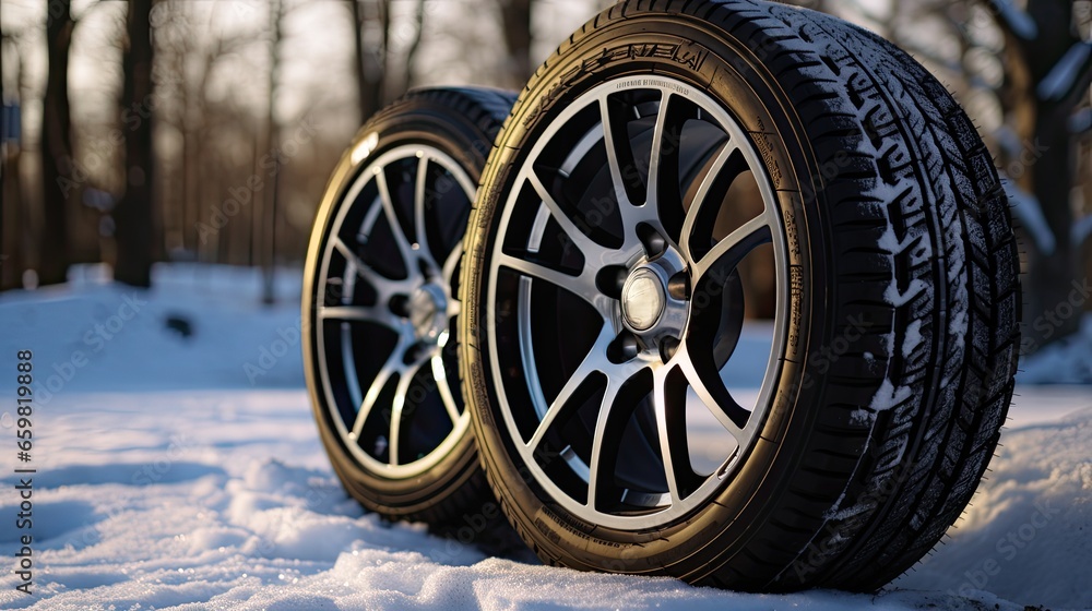 Wheels with winter tires snow and all difficult weather conditions
