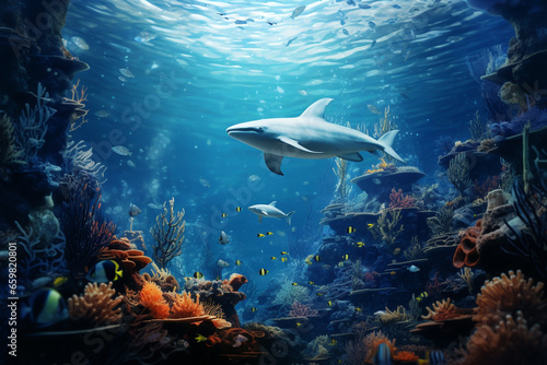 Sea life generative ai illustration