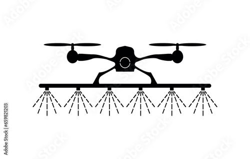 drone spraying icon on white background