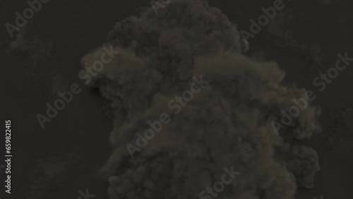 3d animation of an airstrike with a massive bombardment photo
