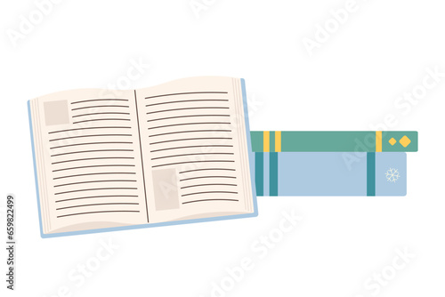 Open and closed book vector illustration on white