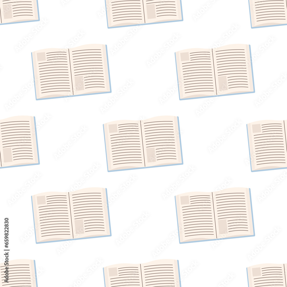 Obraz premium Seamless pattern book, notes, notebook library.