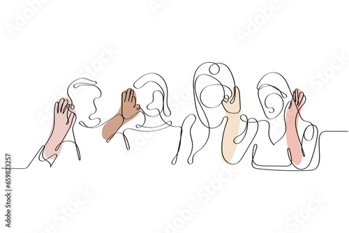 line art vector of Eavesdropping concept. Listening to someone's talk secretly is unethical. Personal and professional life ethical and moral values.