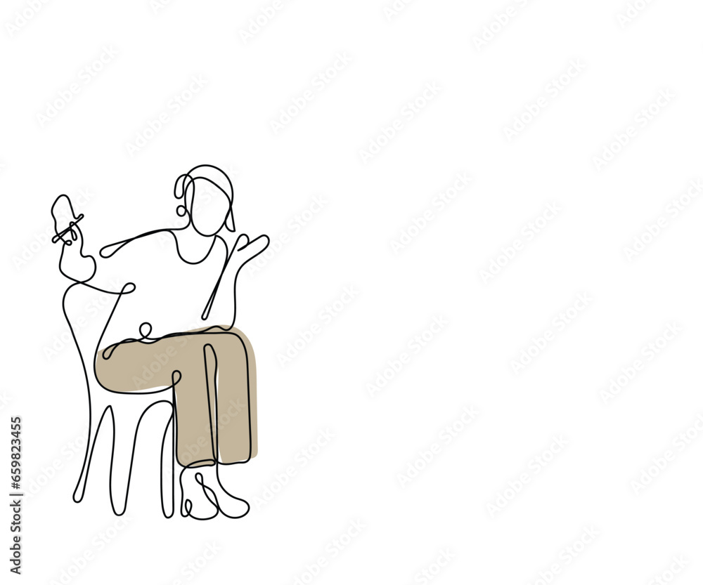 continuous line art of an adult female psychologist. Mental health matters. Positive psychology. Confident and wise woman. Profession of psychology. continuous line art of an adult female psychologist. Mental health matters. Positive psychology. Confident and wise woman. Profession of psychology.