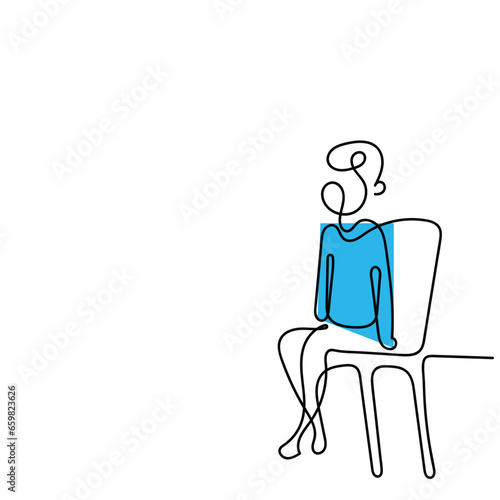 Continuous line art vector of a kids therapist. Child therapy concept art. School Counselor. Poster or postcard doodle art. professional help for autism awareness art.