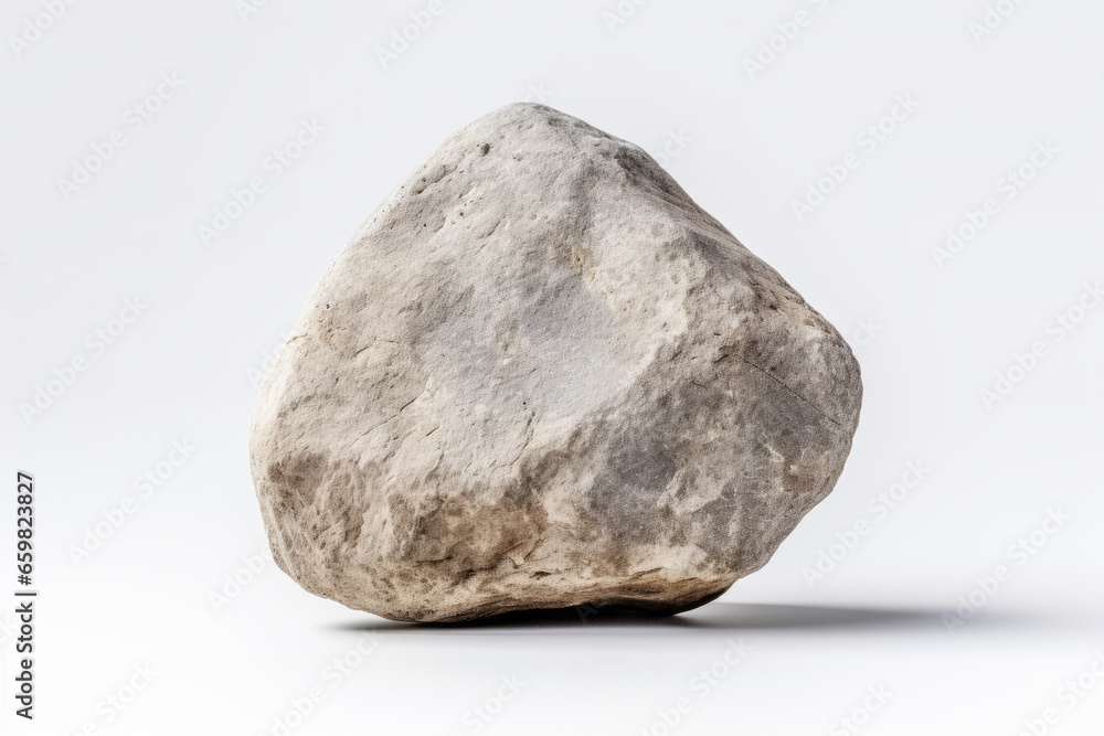 An AI generated image of a stone rock on a white background isolated. An AI generated image of a stone rock on a white background isolated.