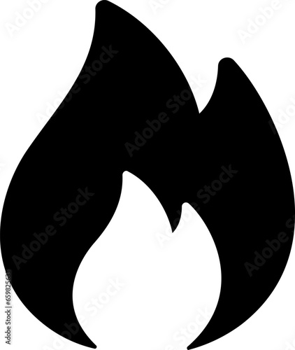 Fiamma vettoriale in bianco e nero