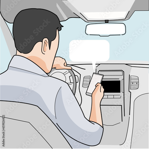 Driver holding cellphone while driving