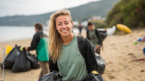 Tide of Change: Environmentalists Cleaning Up Beach Trash © danter