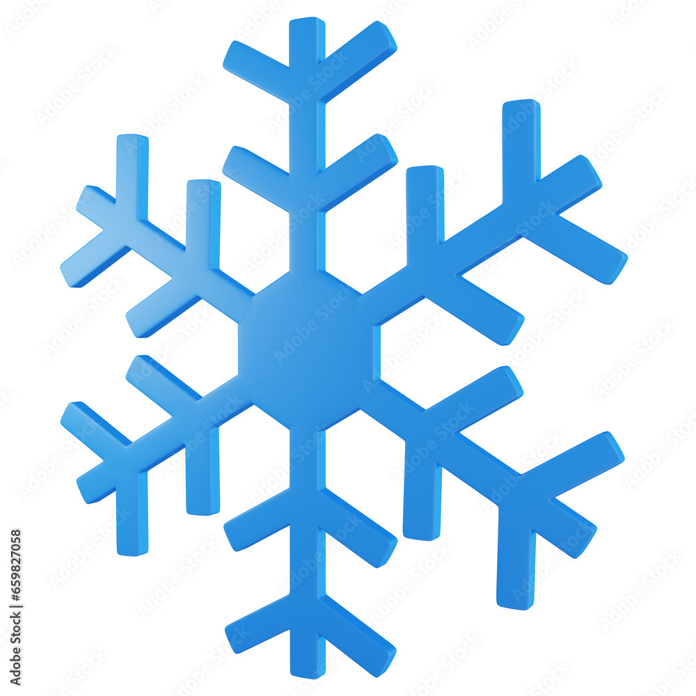 PNG Image of 3D rendering object of snowflake illustration PNG Image of 3D rendering object of snowflake illustration