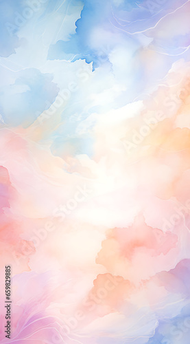 Watercolor dream background. Soft pastel shades blend seamlessly into one another  reminiscent of a delicate painting. Perfect for adding a touch of whimsy and creativity to your designs 