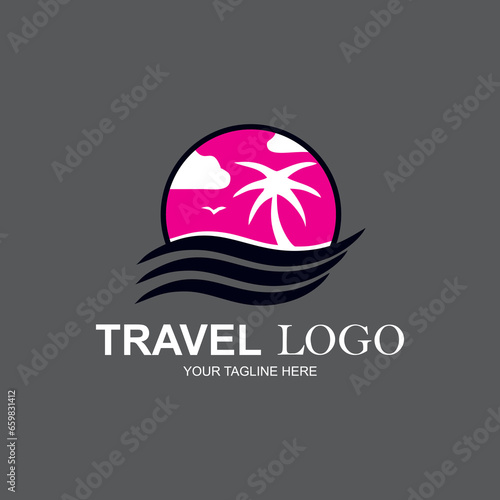 Travel logo. Travel time. Vector illustration.